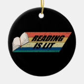 s 読Is Lit – の書籍読ヴィンテージレトロ セラミックオーナメント (正面)