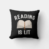 s 読Is Lit – 文学の本読のヴィンテージ クッション (正面)