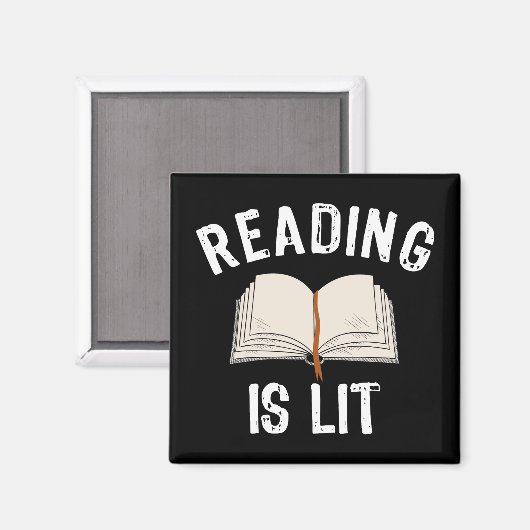 s 読Is Lit – 文学の本読のヴィンテージ マグネット (正面/裏面)