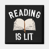 s 読Is Lit – 文学の本読のヴィンテージ マグネット (正面)