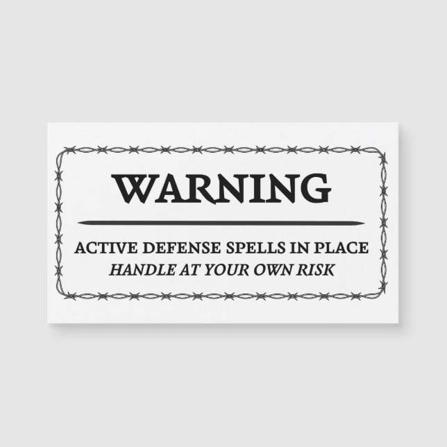 s:警告アクティブ・ディフェンス・スペル・ステッカー (正面)