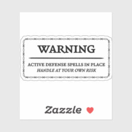 s:警告アクティブ・ディフェンス・スペル・ステッカー シール