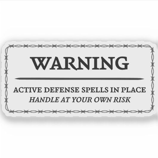 s:警告アクティブ・ディフェンス・スペル・ステッカー シール (正面)