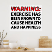 s:警告エクササイズは健康を引き起こすことが知られている… ポスター (キッチン)