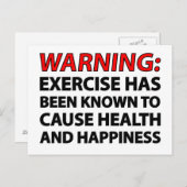 s:警告エクササイズは健康を引き起こすことが知られている… ポストカード (正面/裏面)