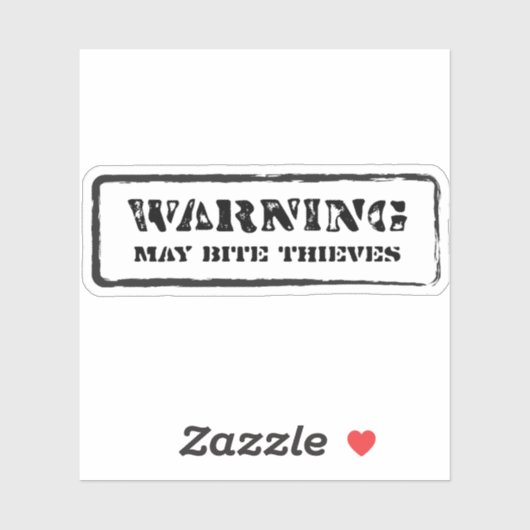 s:警告 May Bite Strongステッカー シール (シート)