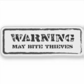 s:警告 May Bite Strongステッカー シール (正面)