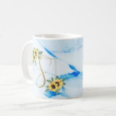 S |金ゴールドモノグラムひまわりマグ コーヒーマグカップ (正面左)