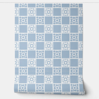 (S) 2502223B Retro Geometric Tiles Blue 壁紙