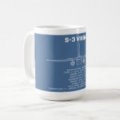 S-3バイキング統計青写真MUG コーヒーマグカップ (正面左)