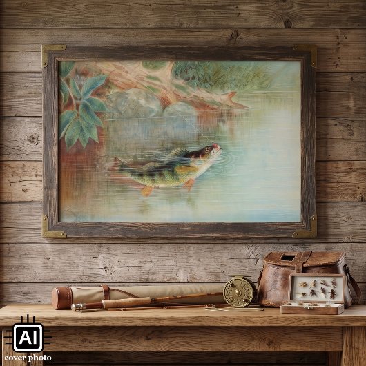 S.A. Kilbourneによるヴィンテージの黄色いパーチ、魚 ポスター