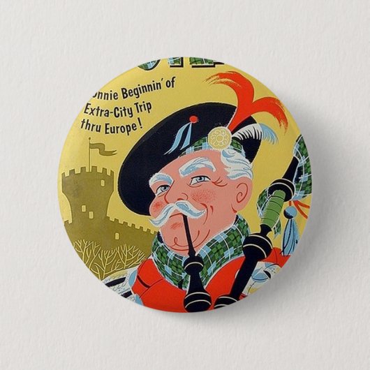 S.A.S. スコットランドのヴィンテージポスターボタン 缶バッジ (正面)