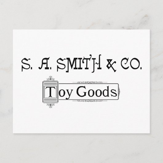 S A. Smith & Co. Toy Goods 1888ロゴ ポストカード (正面)