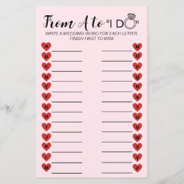 s A to Z結婚ゲーム – おもしろいブライダルシャワー活動