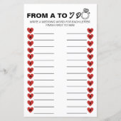 s A to Z結婚ゲーム – おもしろいブライダルシャワー活動 (正面)