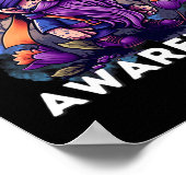 S Awareness Month T Heimer Gnomes Purple Ribbon ポスター (角)