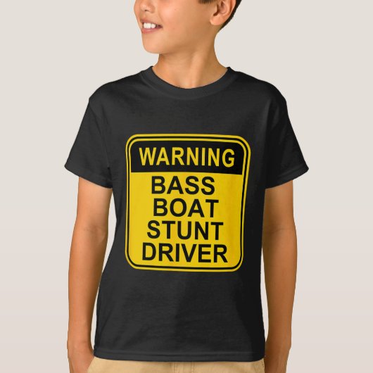 s Bボート警告スタントドライバ魚釣りボーティングアウトドア Tシャツ (正面)