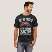 'S Black Tractor Pulling Superpower Fun Tシャツ (正面フル)