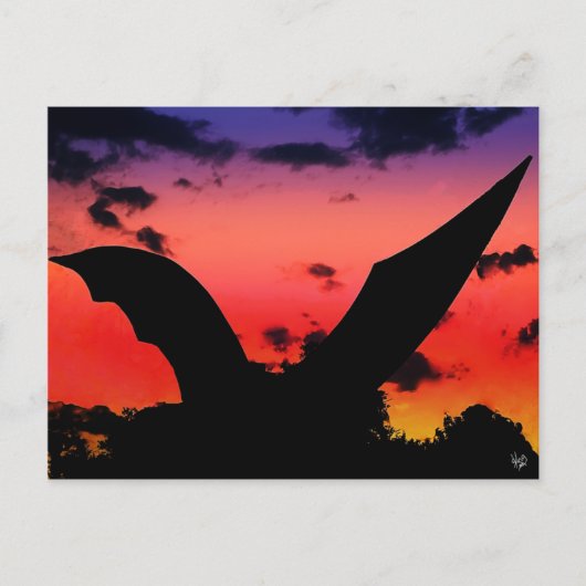 S. Congress Bridge、オースティン、TXの近くで彫刻を打って下さい ポストカード (正面)