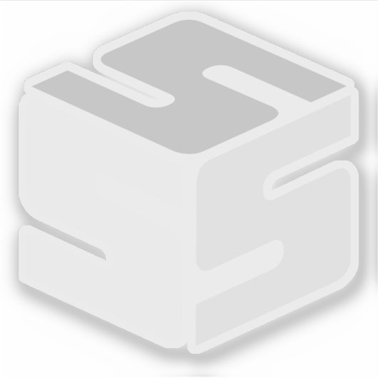 S-Cubedホワイトロゴシール(3 x 3") シール (正面)