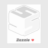 S-Cubedホワイトロゴシール(3 x 3") シール (シート)