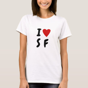 S Fが大好き ハートカスタム文字SF San Franisco Tシャツ