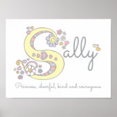 S for Sally monogram letter art name meaning ポスター (正面)