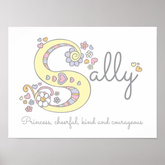 S for Sally monogram letter art name meaning ポスター (正面)