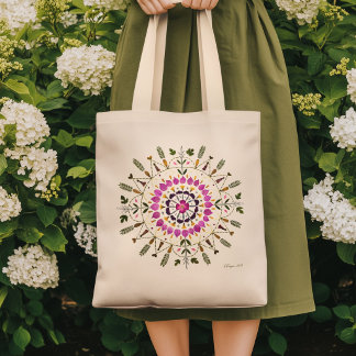 S. Friguiによるオリジナル押し花アートから トートバッグ