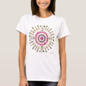 S. Friguiによるオリジナル押し花デザイン Tシャツ (正面)