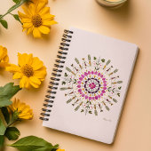 S.Frigui Artによる手作りの押し花マンダラ ノートブック