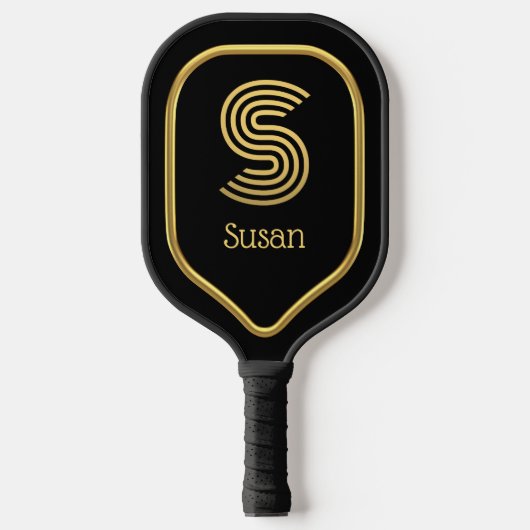 S Gold Initial Pickleball Paddle ピックルボールラケット (正面)