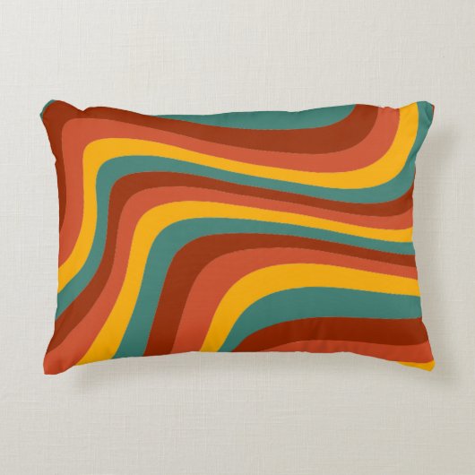 S Groovy Wavy 70sパターン アクセントクッション (正面)