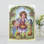 s hands 救済 Farm Kids Garden Cat Chicks Art Card (スタンド正面)
