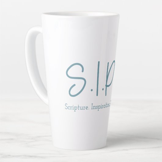 S.I.P.S.背の高いラテマグカップ – 青 カフェラテマグ (左アングル)