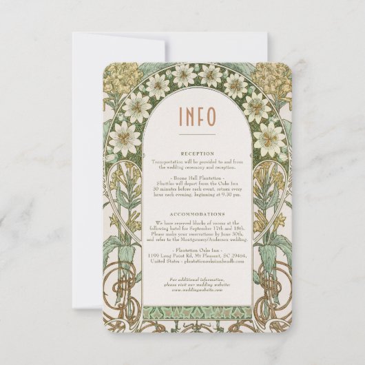 s INFO結婚ヴィンテージアールヌーボーミュシャ 招待状 (正面)