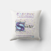 S is for Sister Pillow クッション (裏面)