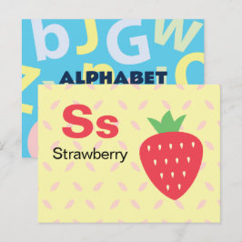 S is for Strawberry - Alphabet Flash Card ポストカード
