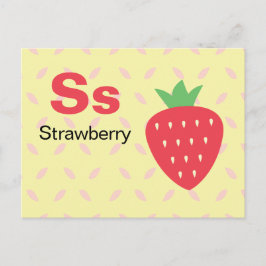 S is for Strawberry - Alphabet Flash Card ポストカード