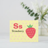 S is for Strawberry - Alphabet Flash Card ポストカード (スタンド正面)