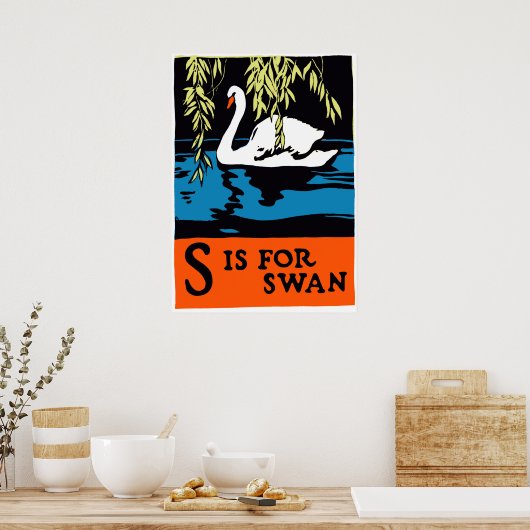 S is for Swan Poster ポスター (キッチン)