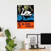 S is for Swan Poster ポスター (ホームオフィス)