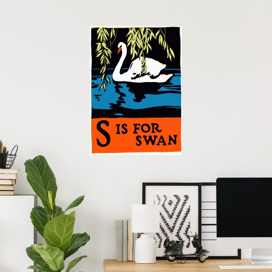S is for Swan Poster ポスター (ホームオフィス)