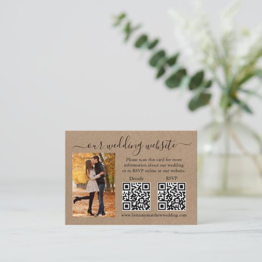 s Kraft RSVP結婚詳細写真2 QR エンクロージャーカード (スタンド正面)