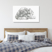 S. Ledneva-Schukina G008 Pensive Snow Leopard キャンバスプリント (インサイチュ (寝室))