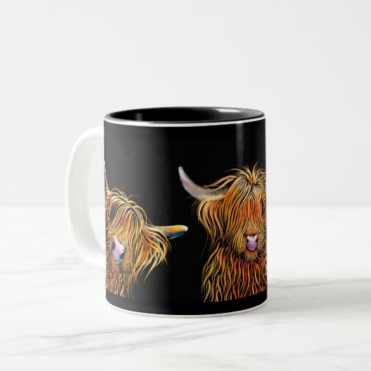S MacARTHuRによるHiGHLaND CoW Mug 'THe SCoTieS' ツートーンマグカップ (正面左)