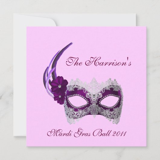 「_______'s Mardi Gras Ball 2011」 -紫 招待状 (正面)
