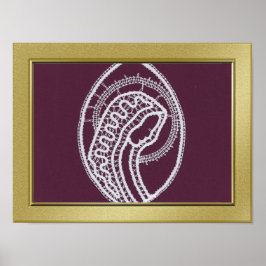 S.MaryElegant素晴らし金ゴールドフ縁どレームカスタム写真 ポスター