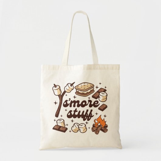 S’more Stuff Tote Bag, Fun Camping Canvas Tote Bag トートバッグ (正面)