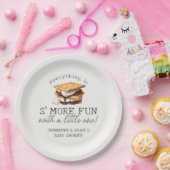 S’mores Fall Bonfire Outdoor Baby Shower ペーパープレート (パーティー)